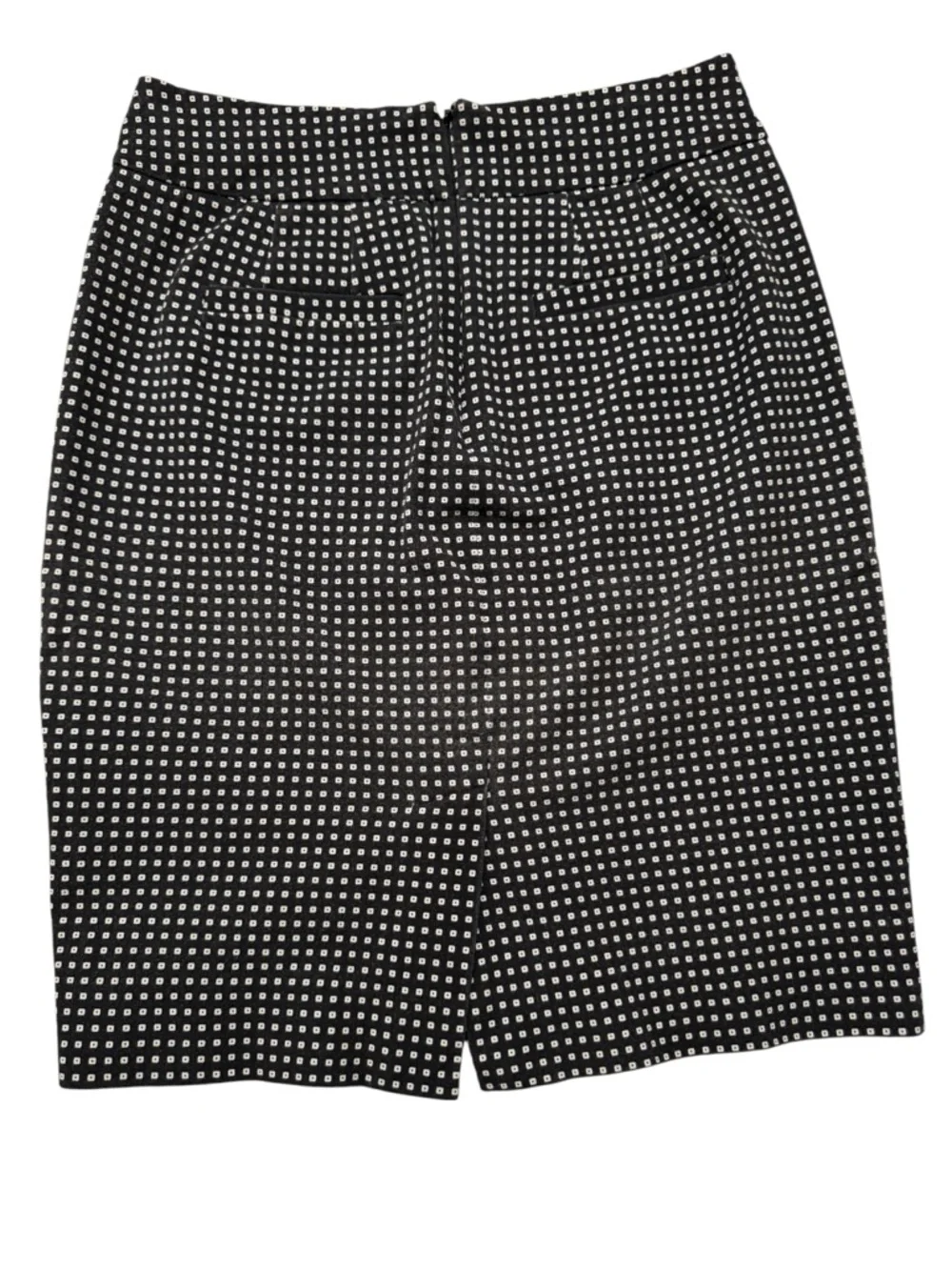 Banana Republic Petite Black White Geometric Square Print Pencil‎ Skirt 0P